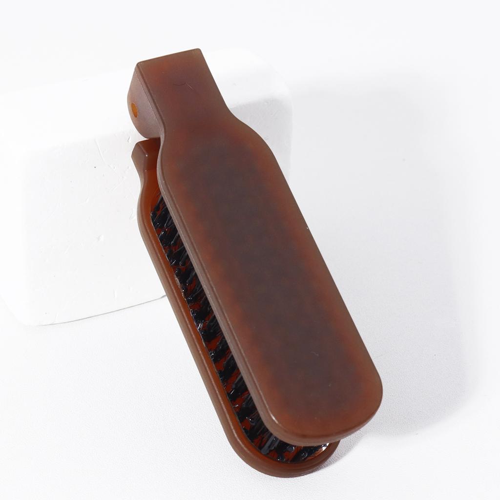 1pc portable folding comb with mirror - bristle bristles, foldable mini compact mirror comb,Special for real hair wigs