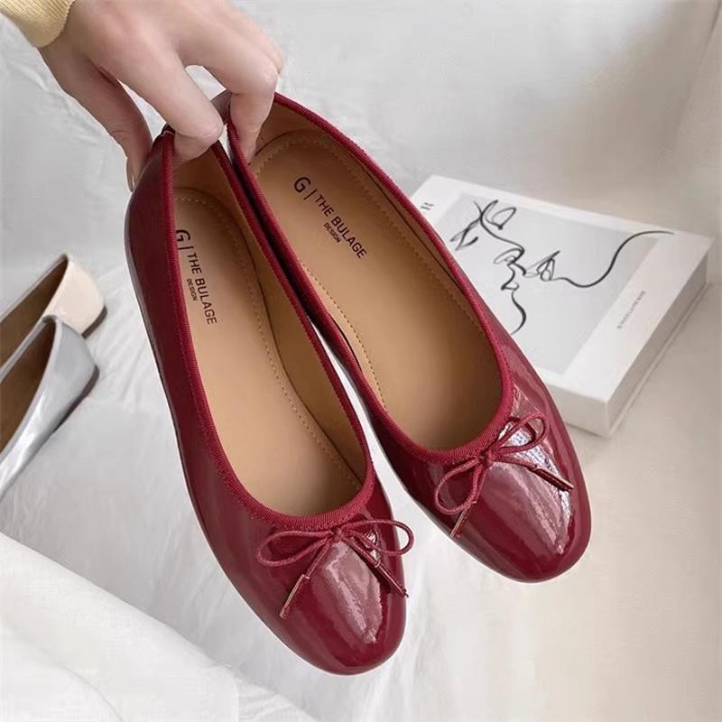 Fashion SUOJIALUN Spring New Women Flat Shoes Fashion Round Toe Shallow Slip On Ladies Elegant Ballerina Shoes Soft Flat Heel Ballet Sho