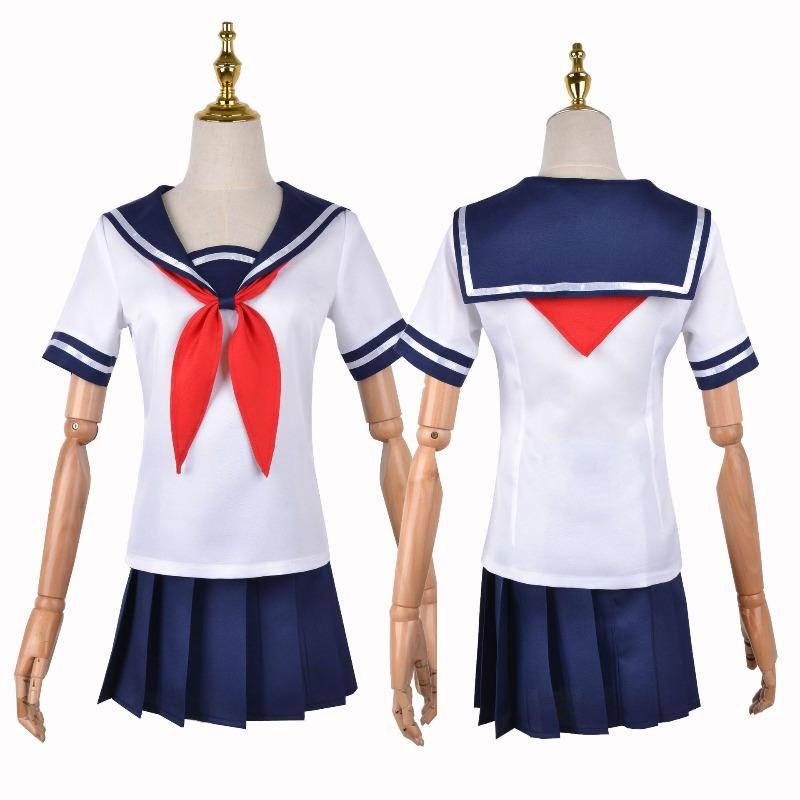 Cos Service Sick Sauce Aishiyano Uniform School Uniform College Style Cosplay Bubble Sleeve