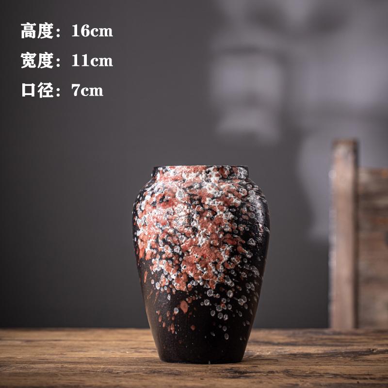 Chinese Vintage Clay Pot Vase Creative Hydroponic Flower Arrangement Living Room Bookcase Dining Table Floral Vase Home Ornament