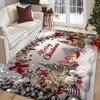 Snowman Family Christmas Area Rug Glitter Poinsettia Carpet Living Room Reading Nook Armchair Area Sitting Room Mat