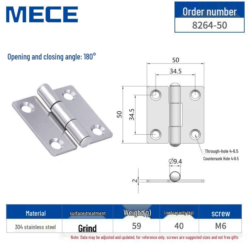 304 Stainless Steel Thickened Cabinet & Wooden Door Hinges