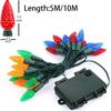 50 LED Solar Christmas Lights 5m Length 8 Modes Fairy Lights Waterproof Multi-Color Strawberry Lights Outdoor Decoration