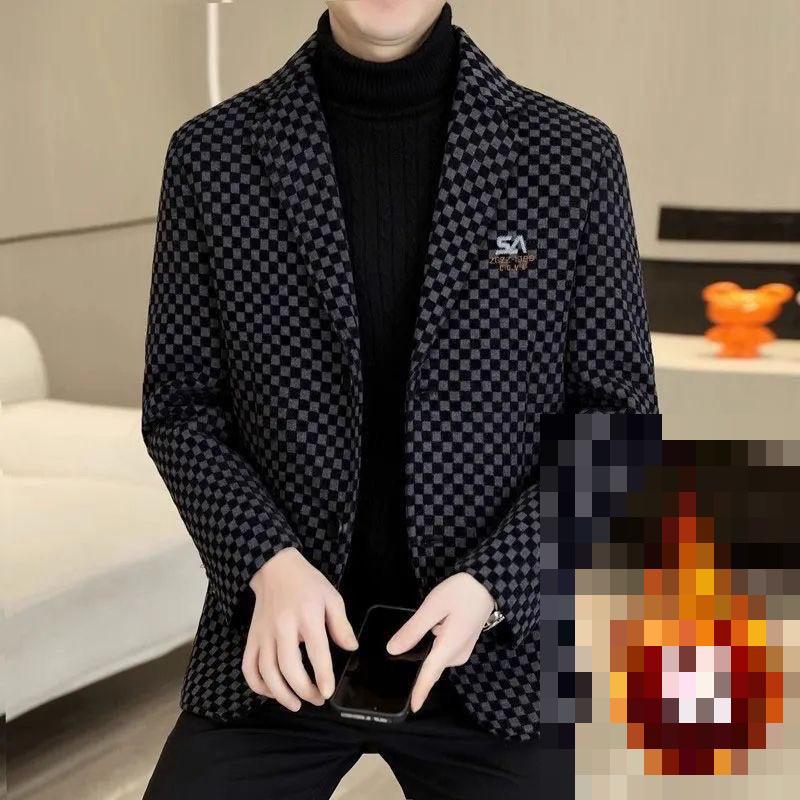 Men's High-End Autumn Winter Stand-Up Collar Jacket, Casual Plus Size, Suitable for Middle-Aged and Youth.