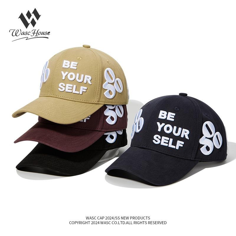Go Three-dimensional Embroidery Letters Couple Flat Cap Cap Versatile Tide Brand Baseball Hat