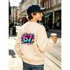 Unisex Kids Crewneck Sweatshirt, Gradient Graffiti Crown Smile Face 67 Print Pullover, Boys Girls Birthday Sweatshirt For Kids Over 4 Years Old
