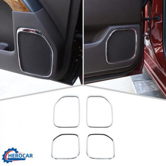 4pcs Chrome Inner Door Speaker Trim Cover For Chevy Silverado/GMC Sierra 14-18