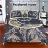Dropship Schönes Familien Weiches Bettbezug-Set Schwarzes Bettwäsche-Set Traumfänger Galaxie Boho Bettwäsche Heim Bettwäsche Sets 3tlg Gefiedert Mon