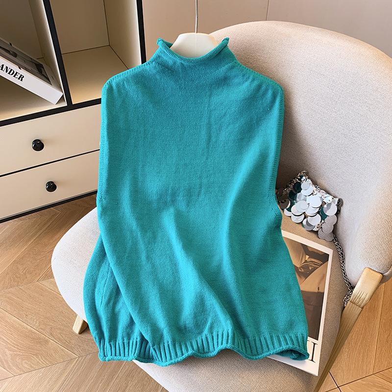 

Жилет вязаный жилет женский осенне-зимний пуловер с высоким воротником с топом-жилетом L