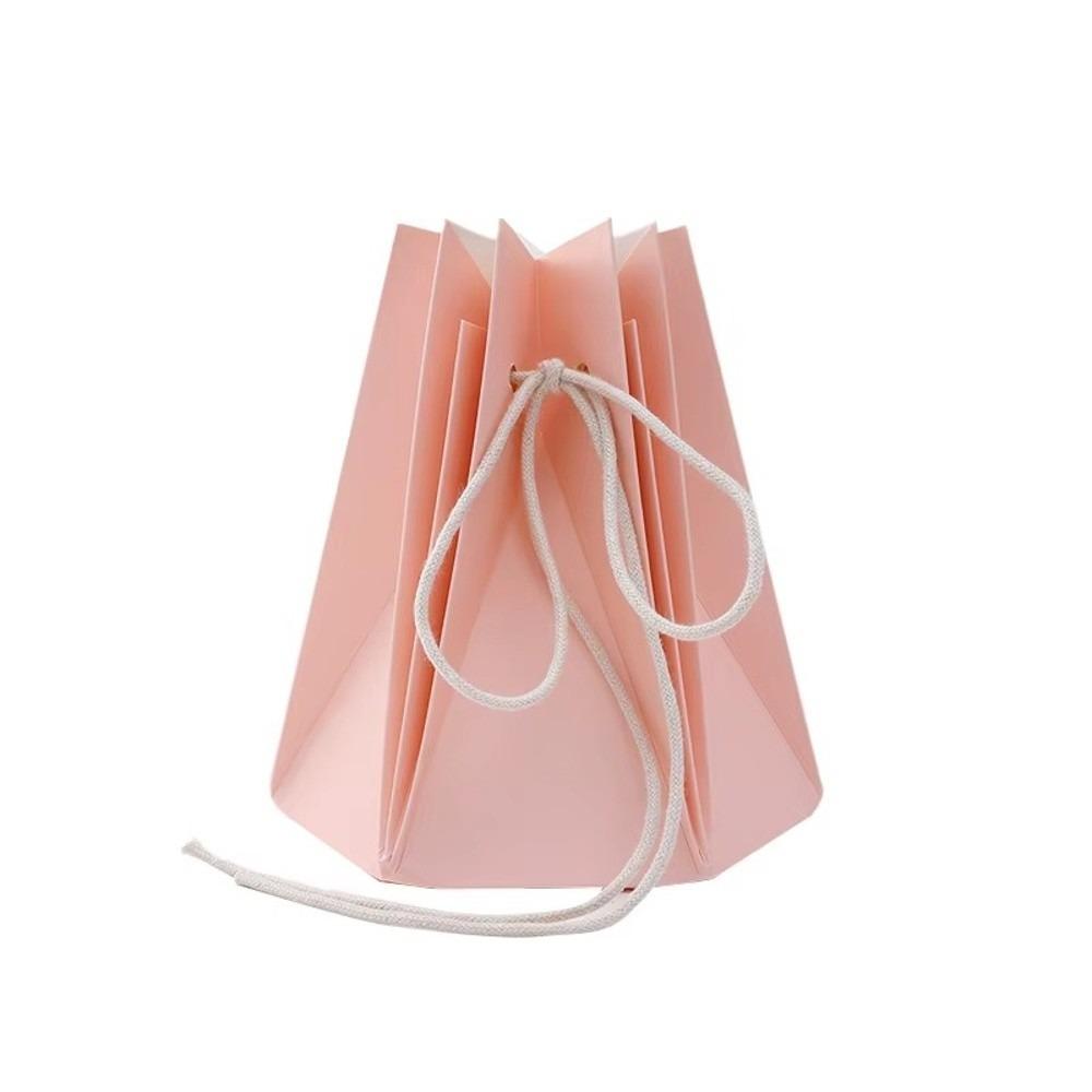 

Handmade Flower Bag Waterproof Hexagonal Flower Packaging Bags Home Decor Rose Bouquet Bag розовый