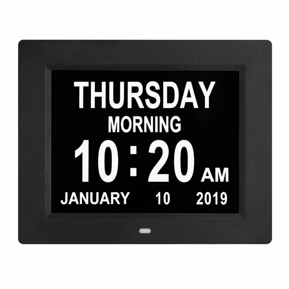 Home Decor Electronic Date Table Large LCD Screen Large Letter Electronic Dashboard Calendar Alarm Clock Digital Clock