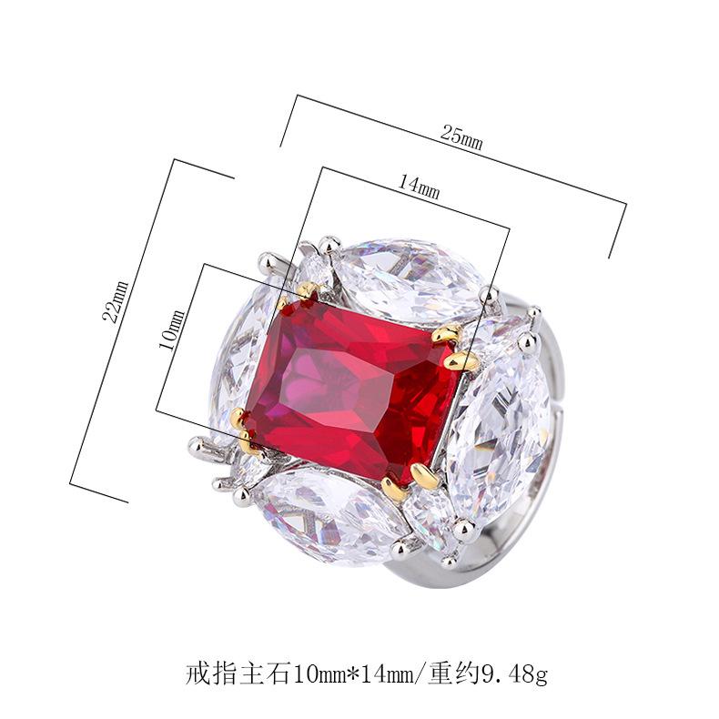 Light Luxury High-end Colorful Treasure Ring Paraiba Exaggerated Pigeon Egg Micro Inlaid High Carbon Manufacturer