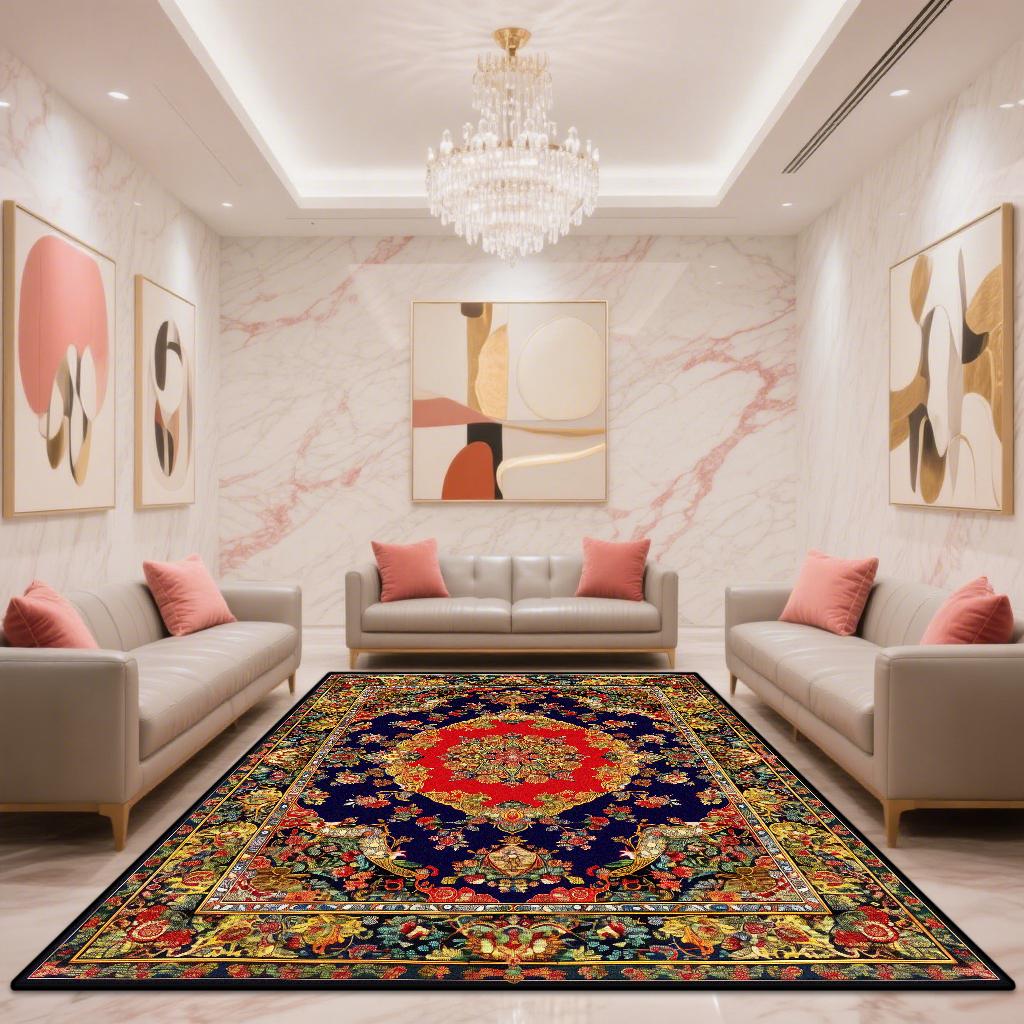 Retro Bohemian Carpets for Living Room Decoration Bedroom Red Carpet Persian Rugs for Bedroom Non-slip Lounge Rug Mat floor