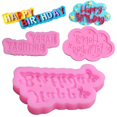 Cake Decoration Tools Letter High Quality Baking Tools Cupcake Mold 1PC Silicone Chocolate Fondant Mold Happy Birthday Mold  Accessories