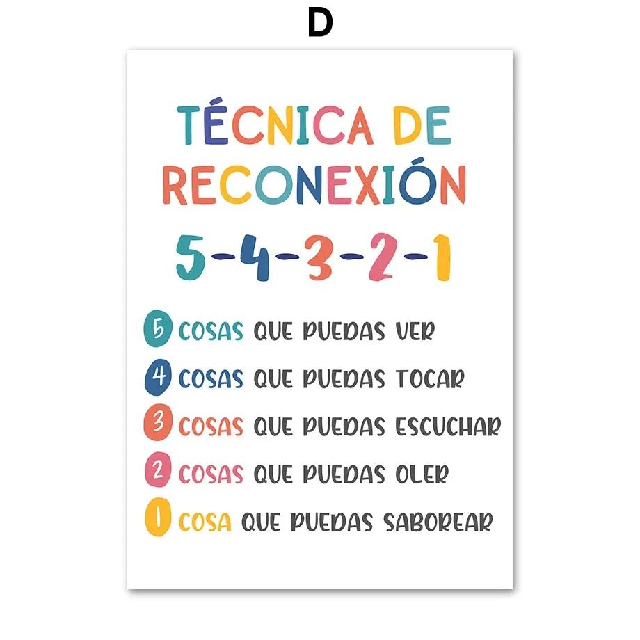 Modern Spanish Calm Corner Canvas Prints Aesthetic Inspirational Education Classroom Wall Art Poster for Home & School  Decor