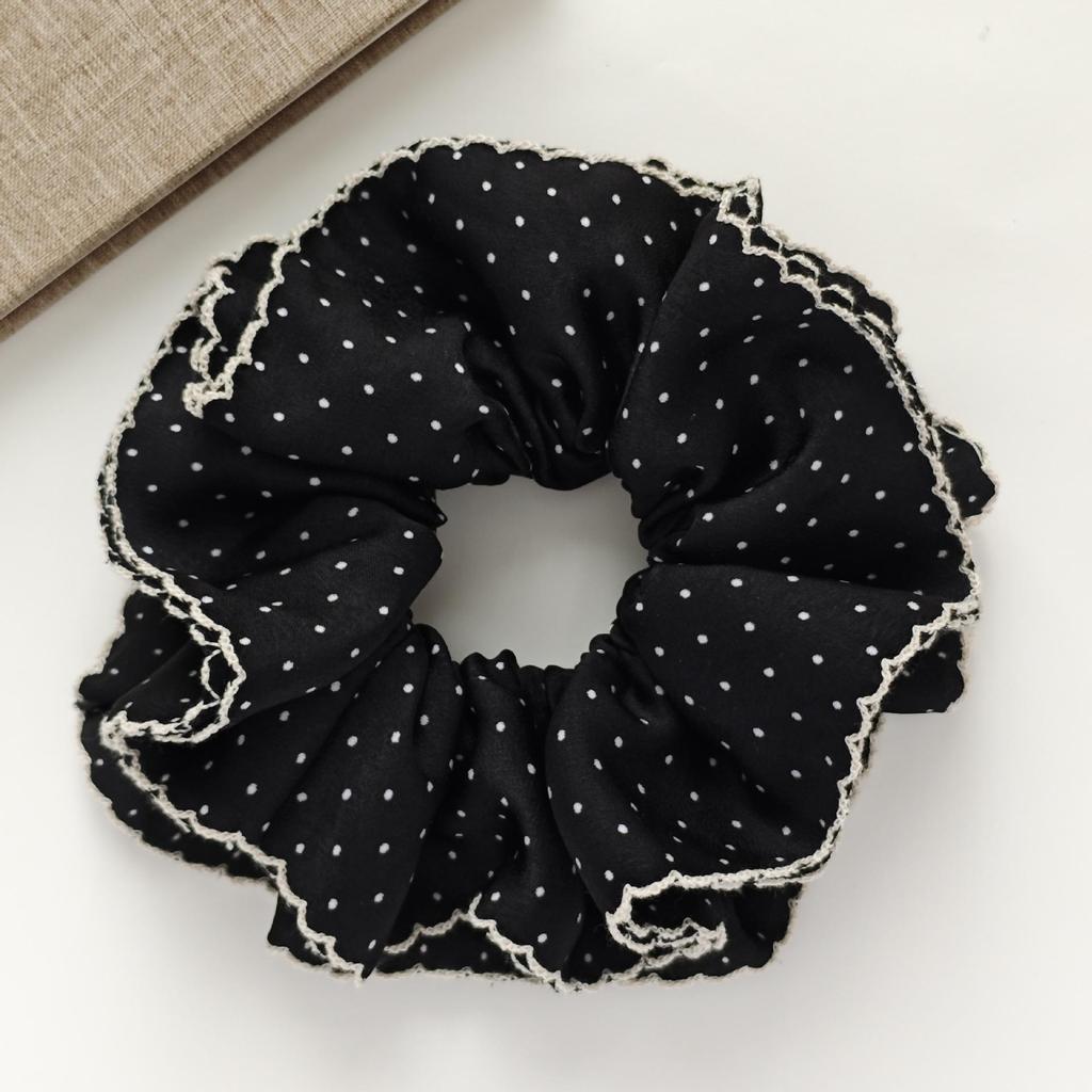 Korean Retro Polka Dot Lace Slim Waist Hair Tie - High-End Intestine Hair Accessories