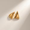 Smooth Triangular Earrings with Golden Texture, Women's Exclusive High-end Jewelry, Anti Discoloration and Texture, Versatile Earrings for Daily Use.