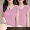 Women Modal T Shirt Short Sleeve Summer Slim Fit Flutter Sleeve Round Neck Comfortable Casual Tee