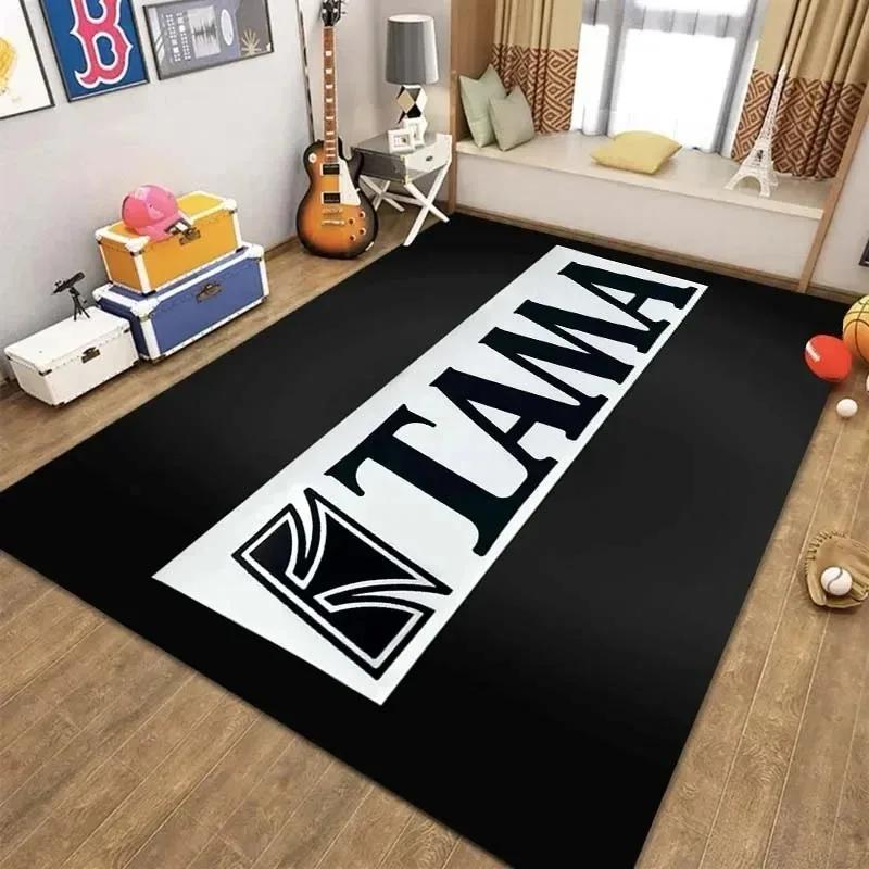 VIKAMA Teppich mit Trommelschlag-Muster, Rutschfester Teppich mit Musik-Thema für Wohn- und Schlafzimmer, Moderne Dekorations-Fußmatte