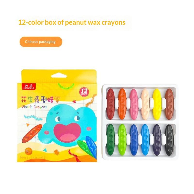 Pastelli Forma Arachide Lavabili Non si Attaccano alla Pelle Non Tossici Confezione da 24 Colori per Attività Artistiche Creative dei Bambini