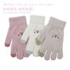 Cartoon smiley face gloves girl sweet and cute winter cold-proof velvet thickened student gloves gloves