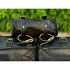 Saddle Bags Three Black Leather Motorcycle Side Pouch Panniers 3 Bags Combo Pack
