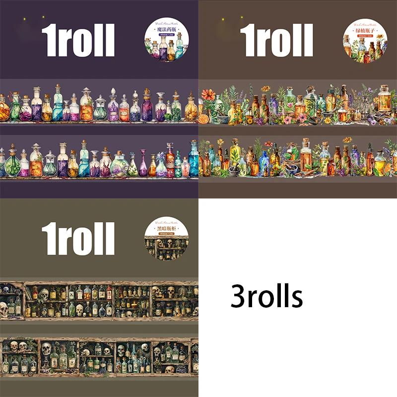 3rolls/3bags Witch's Magic Potion Bottle Series Bottle Aquascape PET Tape Creative Handbook Materials DIY Scrapbooking