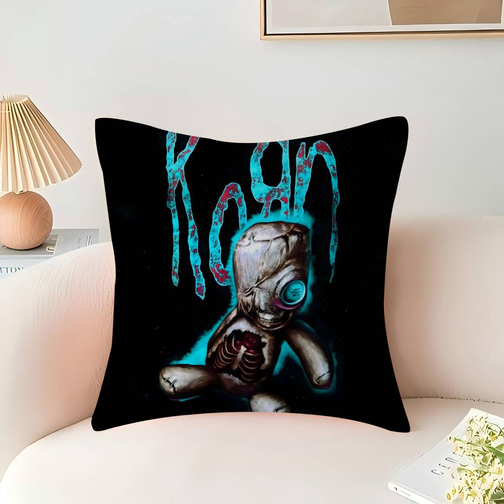 Korn Rock Band Music Cushion Cover Pillowcase Upholstery Sofa Throw Pillow Home Decor Pillowcas