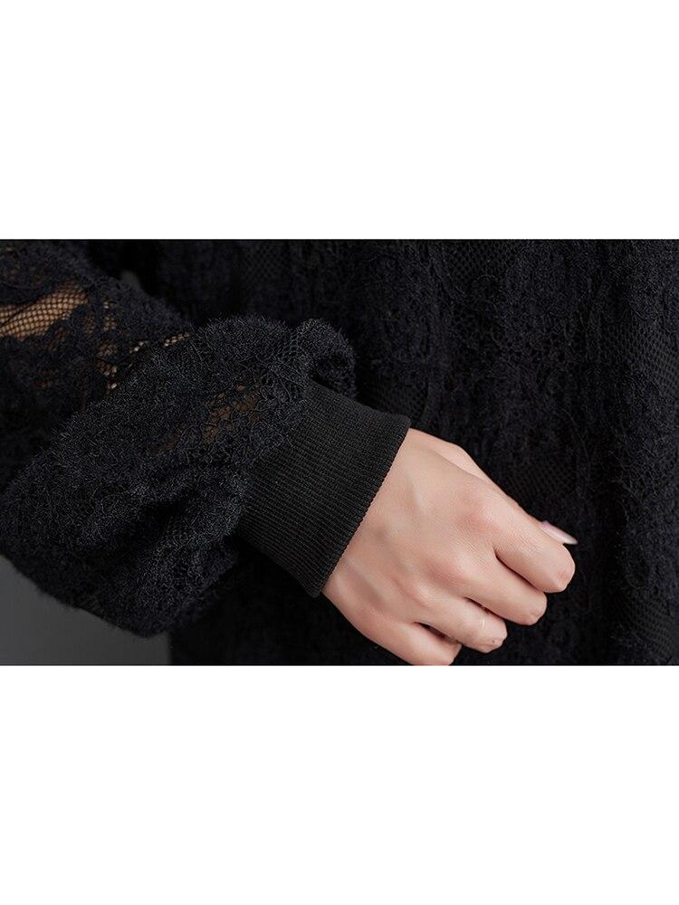 Xitao Casual μακρυμάνικο δαντέλα φόρεμα DMJ2338