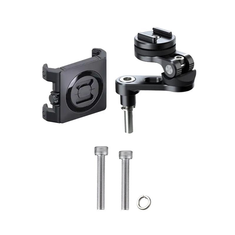 TPSFR Phone Holder for Motorcycle Steering damper Handlebar Riser Hole Aluminum Quick Lock Anti-vibration Phone Mount Commuting