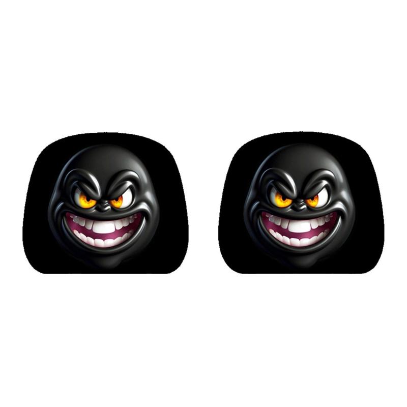 Festive Car Interior Decoration Headrest Covers Playful Halloween Graphics Comfort Fit Polyester Fabric Driver Gift 2pcs