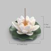 Handmade Ceramic Lotus Incense Burner - Zen-Inspired Home Decor,No Fragrance,Perfect choice for living room ambiance