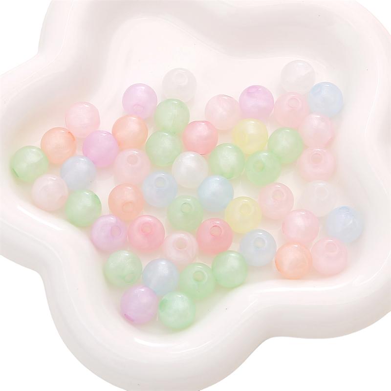 20-50pcs/bag Acrylic Luminous Round Beads DIY Bracelet Necklace Earrings Jewelry Accessories