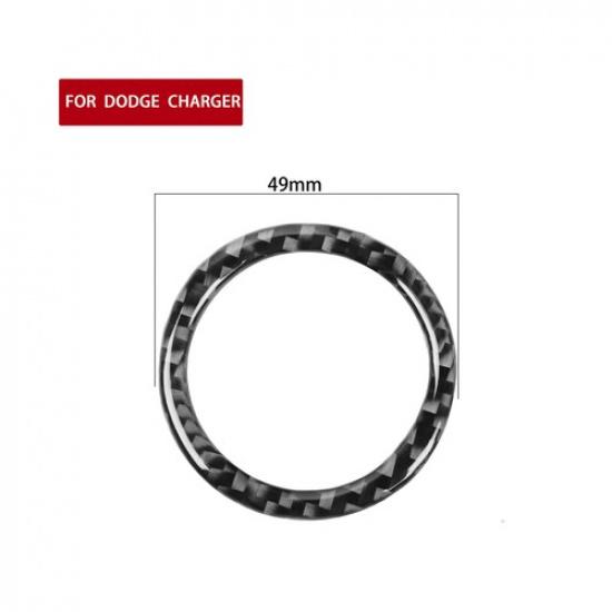 Carbon Fiber Engine Start/Stop Push Button Ring Trim For Dodge Charger 2011-14
