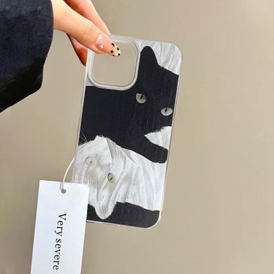 Embrace Black White Cat Gradient Phone Cases For Honor 400 200 Magic 7 Lite 200 Pro X9a X9c X8a X8b Silicone Couple Fundas Cover