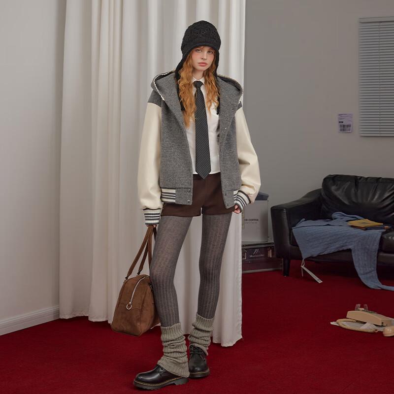 UNIFREE Women's Preppy Bowknot Hooded Jacket