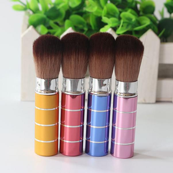 Yeni Taşınabilir Geri Çekilebilir Saplı Makyaj Fırçası Seti Kozmetik Kit Pro Pudra Allık Fırçası