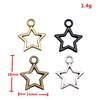 Nested Star Charms Multi Color Alloy Pendants For Double Star Themed Jewelry