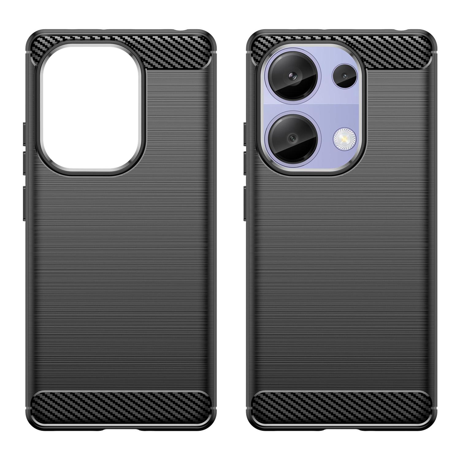 

For Xiaomi Redmi Note 13 Pro 4G/Poco M6 Pro 4G Case Carbon Fiber Texture TPU Phone Cover Blue
