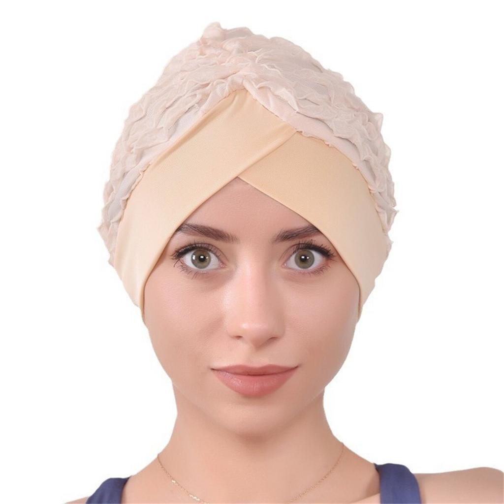 Forehead Cross Women Lace Turban Cap