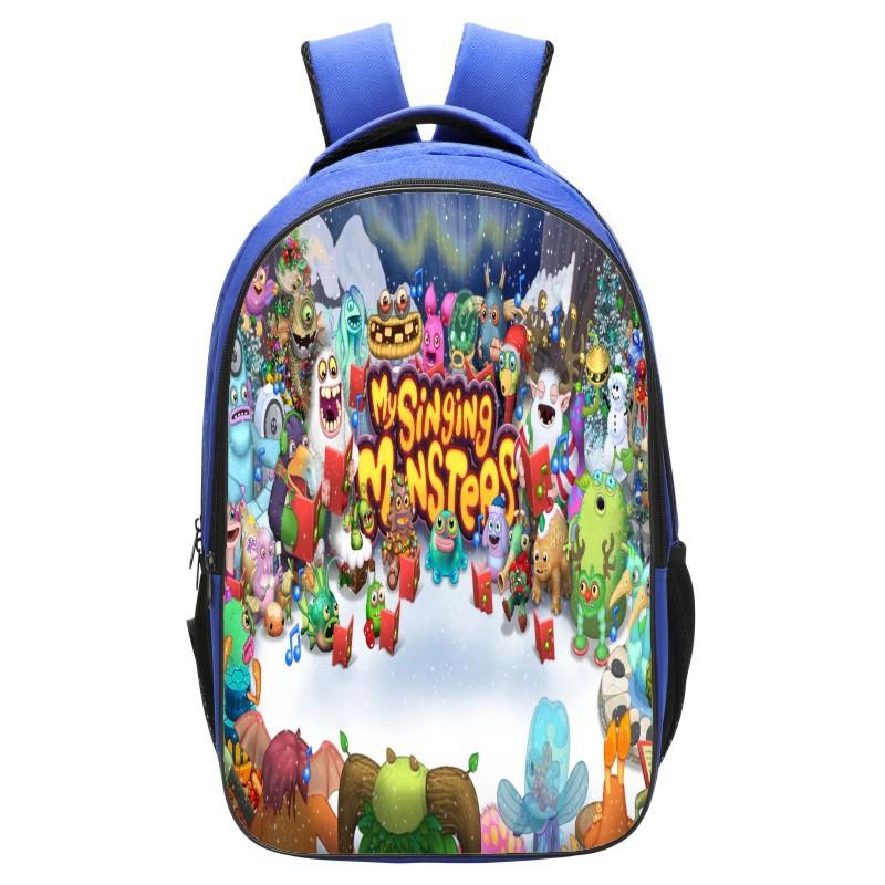 School Bag Monster Choir School Bag, Blue 16 Inch 13 Elementary School Backpack
