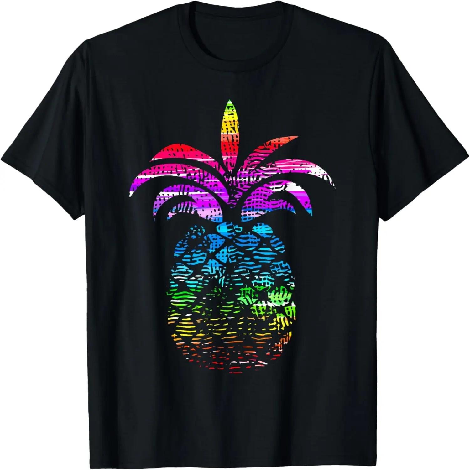 Rainbow Pineapple Tropical T shirt S