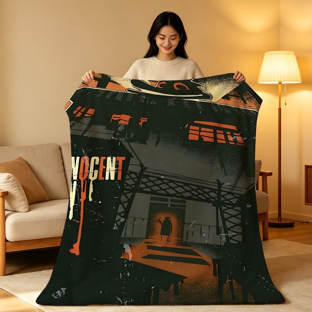 Game T-The O-Outlast T-Trials Throw High-Density Short Plush Blanket Soft Skin-Friendly for Sofa Nap Air-Conditioned Room