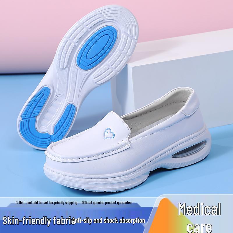 Women's Breathable Odor-proof Non-slip Soft Sole Genuine Leather Autumn Nurse Shoes
