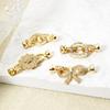 1pc Brass Fold Over Clasps Bowknot Flower 18K Gold Plated Clear Cubic Zirconia Women Fashion Jewelry Findings