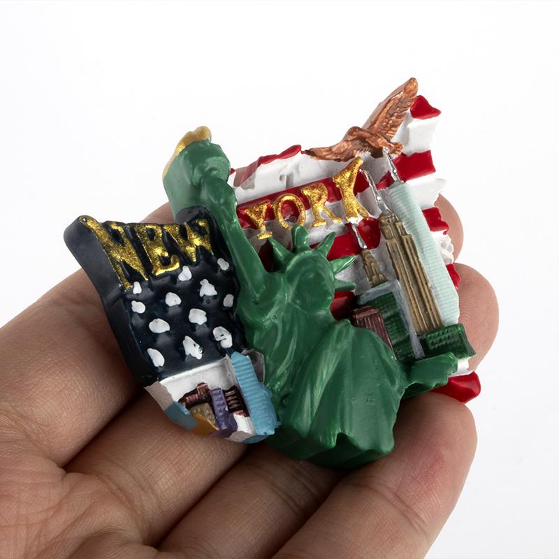 The United States 3d Refrigerator Sticker Travel Collection Souvenir New York Fridge Magnets Times Square Statue of Liberty Shap