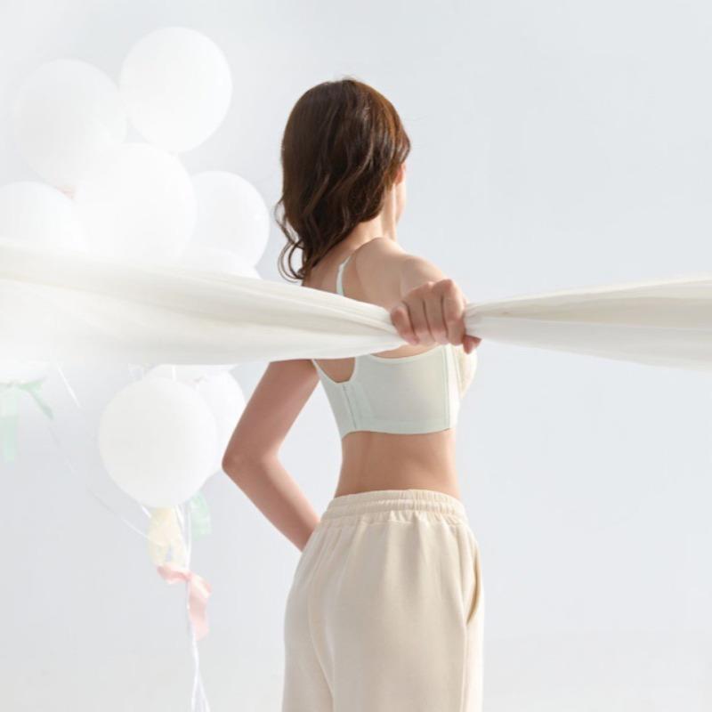 Memory-Ring-Stütz- und Push-up-BH mit Kristall-Cups mit Hasenohren zur Anpassung der Größe großer Brüste