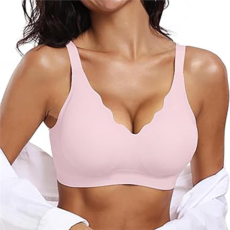 

Seamless Push-Up Wire-Free Bra for Plus Size - Anti-Sagging Women s Underwear XXXL рожевий