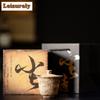 70ml Handamde Coarse Pottery Gaiwan Retro Old Rock Mud Small Two Talent Tea Tureen Tea Maker Cover Bowl Kung Fu Tea Items Craft