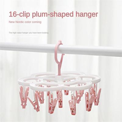 Clips Folding Clothes Dryer Hanger Children Adults Clothes Dryer Windproof Socks Underwear Plastic Drying Rack Organizer